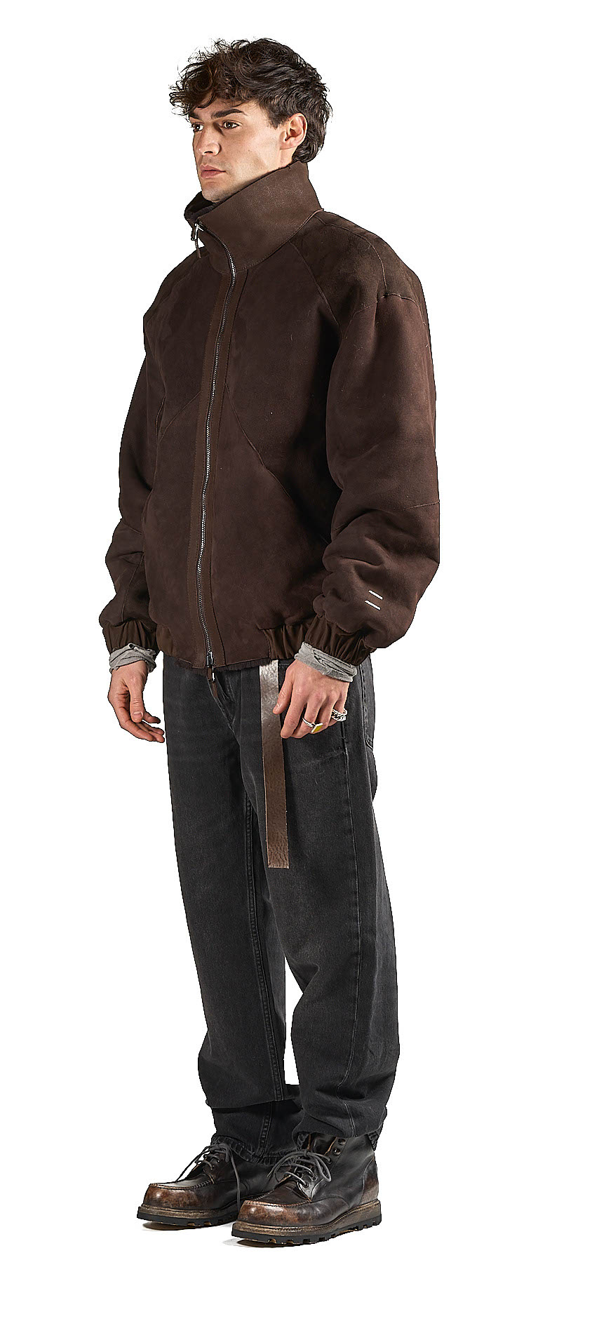 DANIELE BASTA LEATHER AND SILVER JACKET